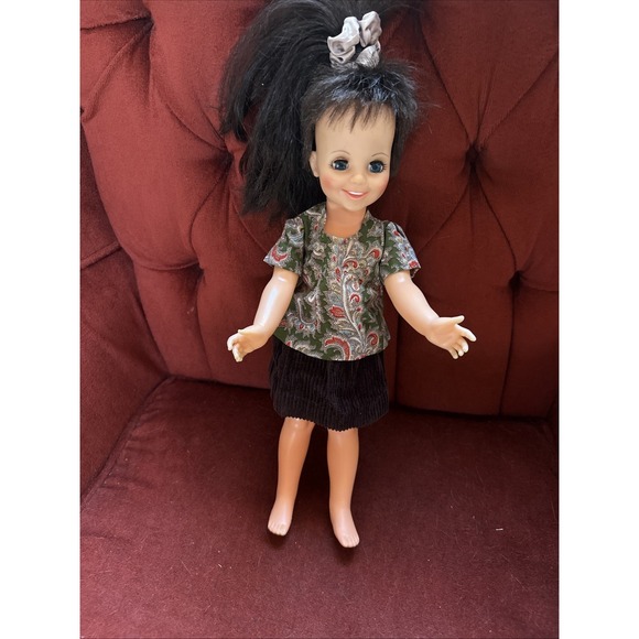 VTG Uneeda 1969 Ideal Grow Hair Growth Fashion Doll 15" Brunette Retro Rare - Picture 1 of 6